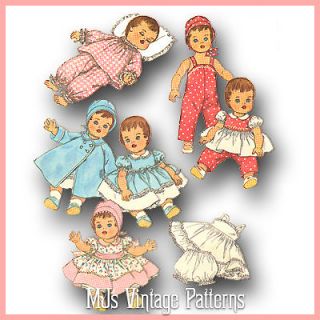   16 Doll Clothes Pattern ~ Betsy Wetsy, Dy Dee, Tiny Tears, Thumbelina
