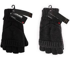 MENS THINSULATE THERMAL FINGERLESS FLAPPED SHOOTING GLOVES MITTEN 