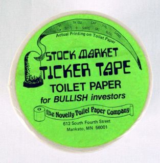 Vintage 1980s Stock Market Ticker Tape Novelty Toilet Paper FREE 