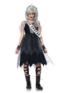   Zombie Prom Queen Dress and Crown Scary Kids Teen Halloween Costume