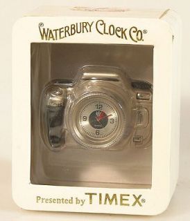 WATERBURY CLOCK COMPANY CAMERA CLOCK, SILVER