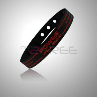 Power Titanium Sports Bracelet Balance Band Black/Red