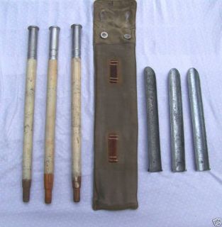 WW2 Vintage Tent Poles,Stakes, & Canvas Pouch Two Sets