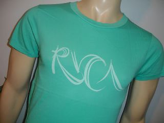 NEW mens *R.V.C.A* soft aqua blue tiger surf skate ufc 50/50 t shirt 