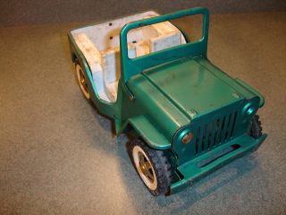 Old Vtg Antique Collectible Teal Colored TONKA Truck Jeep Toy