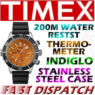 Timex IQ T2N812 Adventure Divers 200M Depth Gauge & Temp Sensor Sports 