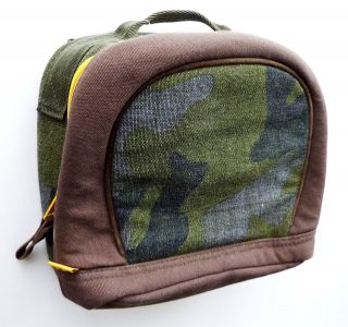   KHAKI Camouflage YELLOW Canvas Army Camo Top Handle Lunch Bag Box