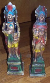 Pair of Vintage Cigar Store Indians   12 Inches Tall   ALFCO NY 