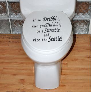 US Dribble Toilet Lid Seat Decal Cistern Tile Art Wallpaper Graphics 