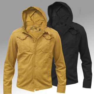 New mens designer combat style jacket brave soul sizes S M L XL beige 