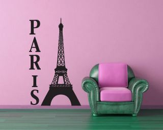 PARIS / EIFFEL TOWER Wall Art Sticker   Various Colours and Sizes