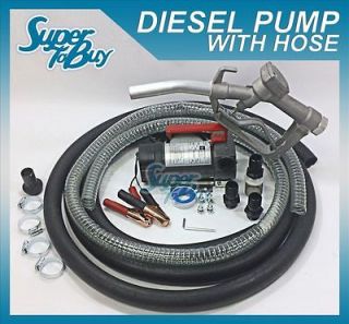 Portable Transfer Pump With Nozzle & 12 Hose for Diesel Biodiesel and 