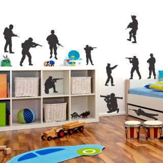 12 x Army Soldier Childrens Wall Art   Toys   Stickers   Bedroom 
