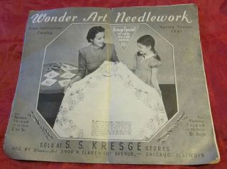 1941 Wonder Art Needlework Sold at S.S. Kresge~vintage sewing item 