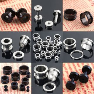   Double Flare Stainless Steel Ear Tunnel Plug Earlets Gauges Expander