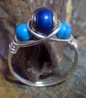 Changing Mood Ring with Turquoise   Sterling Silver 925   All Sizes 