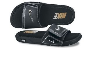 Nike Comfort Slide 2 Mens Slippers Black/ Metallic Silver/White 
