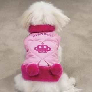 Dog ROYALTY Pet Coat Jacket Parka Puppy Chihuahua PRINCESS TEACUP PINK 