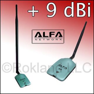 Alfa AWUS036NH 2000mW USB Wi Fi Wireless N Adapter + 9 dBi ANTENNA ARS 
