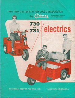 1955 CUSHMAN 730 & 731 ELECTRIC CART BROCHURE