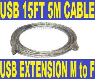 15FT (5M) Extension Cable Type A Male USB to Type A Female USB Port 