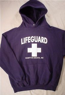 Hampton Beach New Hampshire LIFEGUARD Hoodie Sweatshirt (Adult Large)