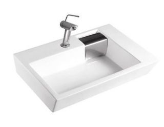 26 Bathroom Lavatory Rectangular Vessel Sink Ceramic Art Basin TP5913