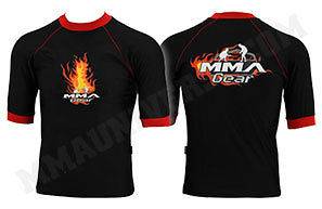 MMA Gear Fire Rash Guard   Black   [MMA UFC Fight Top]