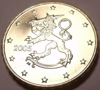 AWESOME FINLAND 2005 10 EURO CENTS~STANDING LION~FR/SH