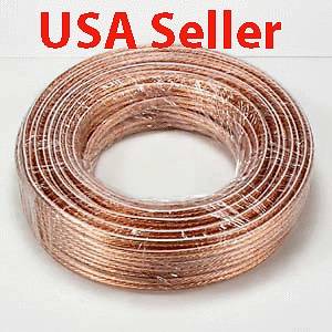 100FT High Quality 18 Gauge Ga Awg Speaker Cable Wire
