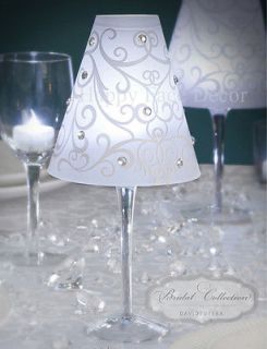 24 Wine Glass SWIRL Vellum SHADES by David Tutera WEDDING Party Table 