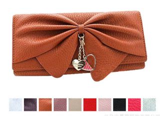   lady women long korean bowknot handbag clutch Wallet/Purse 7 color