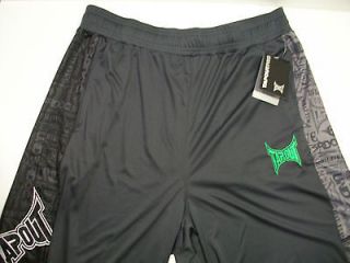 35 NWT Tapout Pro Athletic Shorts Fitness MMA UFC Logo Gravel Black 