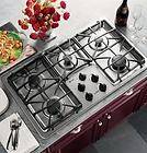   36 GAS COOKTOP JGP963SEKSS STAINLESS STEEL SCRATCHES BY THE BURNERS