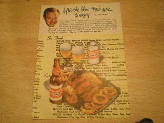 1959 Rheingold Beer Ad Can Bottle Onion Rings Steak