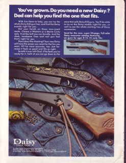 Vtg 1975 Magazine Print Ad DAISY BB GUNS Western or Monte Carlo Help 