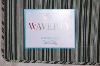 Waverly Fabric GARDEN IMAGES STRIPED PARCHMENT Floral 26x26 EURO 
