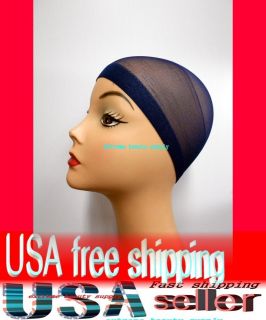   lady Navy blue fun Hair Wig Weaving stocking party Elastic snood cap