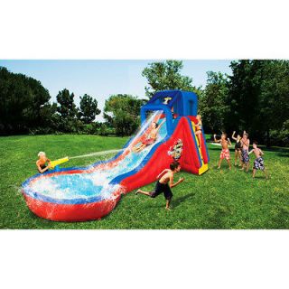 Banzai Double Cannon Blast Inflatable Water Slide Kids Outdoor NEW