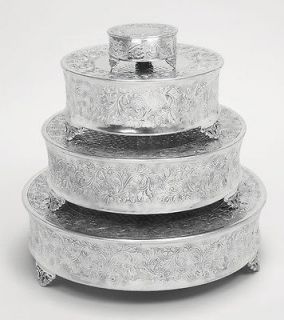 New Set/ 4 Tierra Round Wedding Cake stand Plates