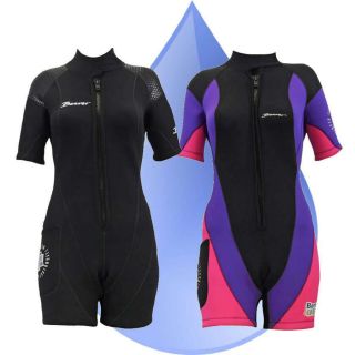 Ladies Shortie Wetsuit, Glued, Stiched Seams, Plush Lining   Beaver 