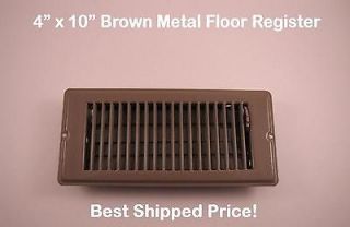 Mobile Home RV Parts Floor Register 4x10 Brown Metal Floor Vent Air 