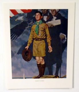 Vintage 1960s Norman Rockwell A Scout is Loyal Boy Scout Print MINT