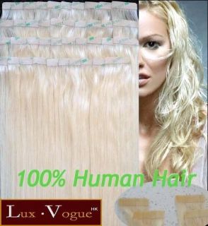 26 40pcs 100% Human Hair 3M Tape in Extensions Remy #613