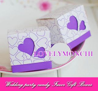 wedding favor purple boxes