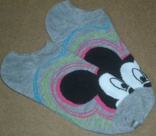 Disney Mickey Mouse Head No Show Socks Grey Gray Sz 9 11NEW Sneakers 