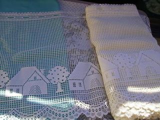 White Crocheted Valance By The Yard Houses & Trees 21  Drop Many 