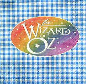 16) THE WIZARD OF OZ blue Plaid SMALL NAPKINS ~ Birthday Party 