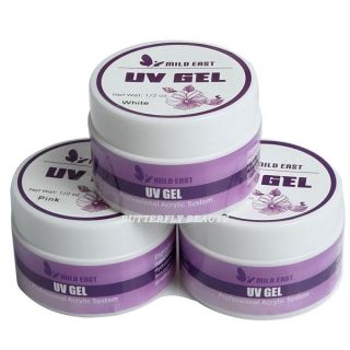 Pink White Clear Nail Art UV Builder Gel Tips Glue J40
