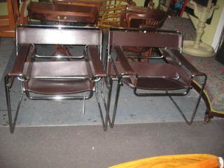   ORIGINAL MID CENTURY MODERN WASSILY LEATHER & CHROME CHAIRS BY GAVINA